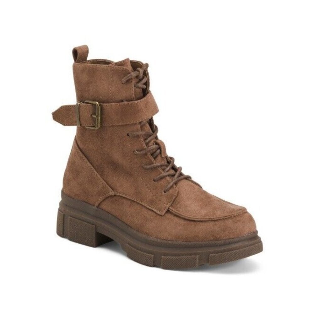 INNOVATION Leather Lace Up Ankle Boots Taupe Size 6 New